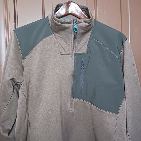 The North Face Blaze 1/2 Zip Heather Brown Gray Pullover Men's size L Jacket - Picture 3 of 12